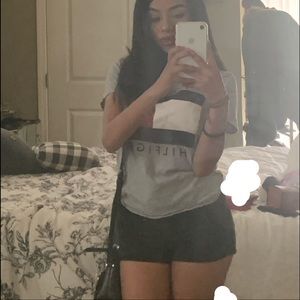 High waisted black shorts